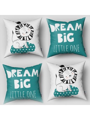 instababyrooms Çift Taraflı Dekoratif 43CM x 43CM Bebek Çocuk Odası 4 Lü Kırlent Kılıfı Model 1363