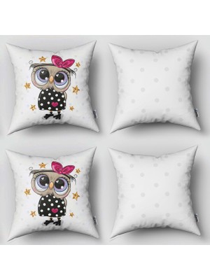instababyrooms Çift Taraflı Dekoratif 43CM x 43CM Bebek Çocuk Odası 4 Lü Kırlent Kılıfı Model 199