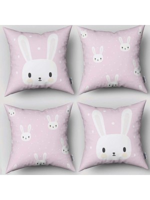 instababyrooms Çift Taraflı Dekoratif 43CM x 43CM Bebek Çocuk Odası 4 Lü Kırlent Kılıfı Model 200