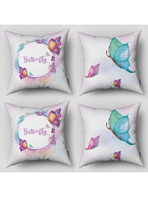 instababyrooms Çift Taraflı Dekoratif 43CM x 43CM Bebek Çocuk Odası 4 Lü Kırlent Kılıfı Model 224