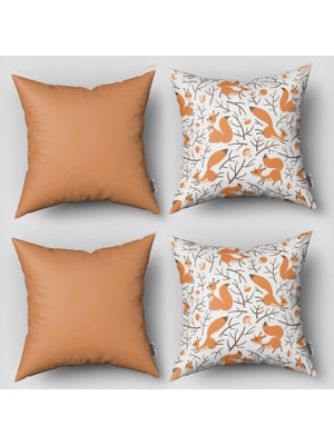 instababyrooms Çift Taraflı Dekoratif 43CM x 43CM Bebek Çocuk Odası 4 Lü Kırlent Kılıfı Model 1367