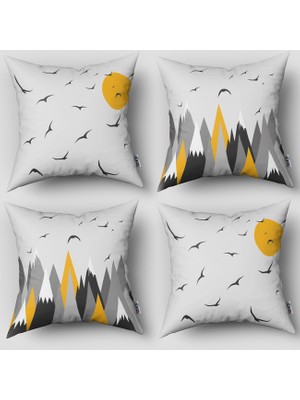 instababyrooms Çift Taraflı Dekoratif 43CM x 43CM Bebek Çocuk Odası 4 Lü Kırlent Kılıfı Model 1366