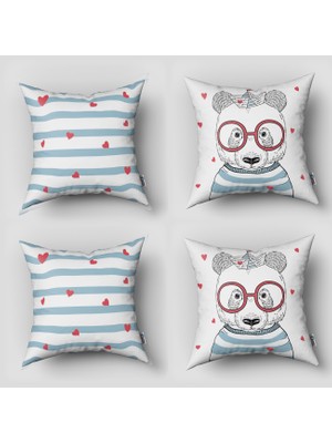 instababyrooms Çift Taraflı Dekoratif 43CM x 43CM Bebek Çocuk Odası 4 Lü Kırlent Kılıfı Model 1383