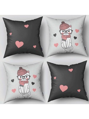 instababyrooms Çift Taraflı Dekoratif 43CM x 43CM Bebek Çocuk Odası 4 Lü Kırlent Kılıfı Model 149
