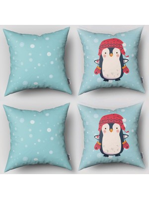 instababyrooms Çift Taraflı Dekoratif 43CM x 43CM Bebek Çocuk Odası 4 Lü Kırlent Kılıfı Model 045