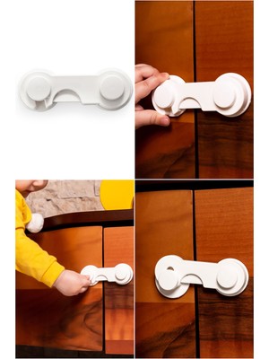 Ideal Baby 4 Adet Raylı Dolap Kilidi + 4 Adet Pencere Kilidi + 4 Adet Kapak Kilidi