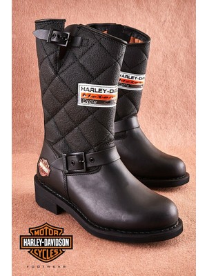 Harley Davidson Laconia Kadın Siyah Deri Bot 025G100072
