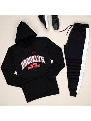 Trendypassion Siyah Brooklyn Esh Yanbeyaz Eşofman Takımı