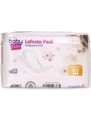 Baby Mom Lohusa Pedi 10'lu Paket Yüksek Emicilik Sızma ve Koku Önleyici Ultra İnce Rahat Kullanım