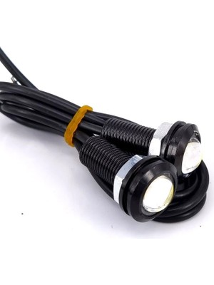 Gürler Oto Aksesuar Carub Kartal Göz LED 12V 22MM Ayna Altı LED Lamba 2 Adet Ortam Aydınlatma Beyaz Renk