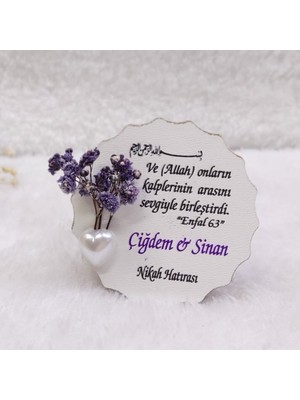 Hayaller Dükkanı 30 Adet Dualı Ahşap Buzdolabı Nikah Magnet
