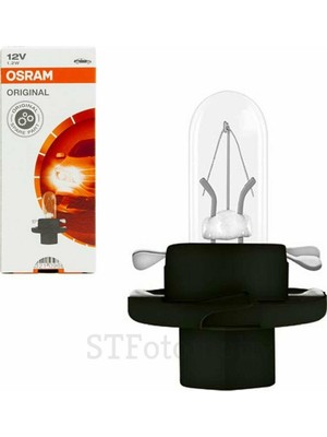 Osram 12V 1.2W Siyah Soketli Gösterge Ampulü Osram 2351 Mfx6