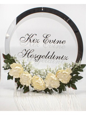 Dantelux Pleksi Yapay Çiçekli Kapı Süsü