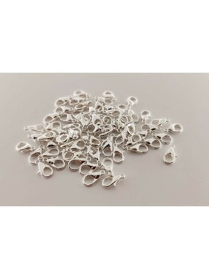 Yiğit Aksesuar 50 Adet Gümüş Renk Metal 502 Papağan Kilit-Kapama 12X6MM