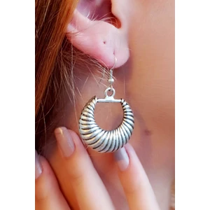 Fildişi Aksesuar Antik Gümüş Kaplama Kavisli Şekilli El Yapımı Çift Adet Kadın Küpe