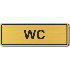 Hediyem Yolda Wc Tuvalet Kapı Yönlendirme Levhası 15 cm x 5 cm Altın Renkli Rezopal Levha