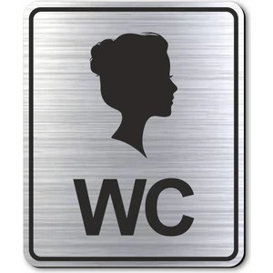 Hediyem Yolda Wc Bayan Tuvalet Kapı Yönlendirme Levhası 10 cm x 12 Cmgümüş Renkli Rezopal Levha
