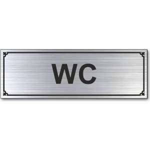 Hediyem Yolda Wc Tuvalet Kapı Yönlendirme Levhası 15 cm x 5 cm Gümüş Renkli Rezopal Levha