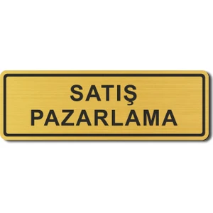 Hediyem Yolda Satış Pazarlama Kapı Yönlendirme Levhası 15 cm x 5 cm Altın Renkli Rezopal Levha