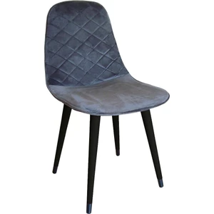 Ergonomik Metal Ayaklı Dikişli  Sandalye Antrasit Renk 4 Adet