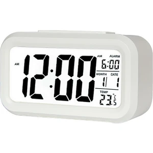Sıcaklık Tipi Tembel Erteleme Alarmı Arkadan Aydınlatmalı Elektronik Saat - Beyaz (Yurt Dışından)