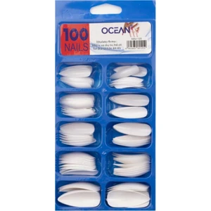 Stiletto Beyaz Protez Takma Tırnak 100'lü Kutu – Dayanıklı ABS Plastik, Tırnak Uzatma ve Şekillendirme Seti