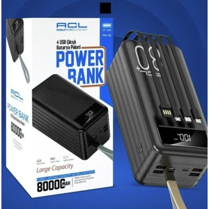 Mobıle Phone Accessorıes 80000 mAh / 4xusb / Dahili Lightning / Mikro / Type-C Kablolu LCD Güç Göstergeli Powerbank Pw-46