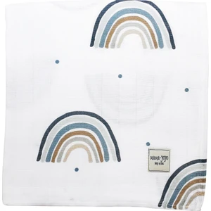 Mama Yoyo Çok Amaçlı  Müslin Örtü -  Pamuk Rainbow - Blue - Gökkuşağı Mavi