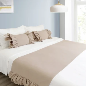 Ritmo Home Yatak Runner & İç Dolgulu Kırlent Seti Fırfırlı