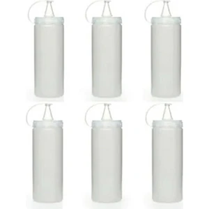 Pratik Mağazam  Şeffaf Plastik Sızdırmaz Kapaklı Fişek Sosluk 700 ml. 6'lı Set