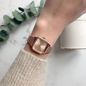Minimal Kare Rose Gold Kadın Kol Saati