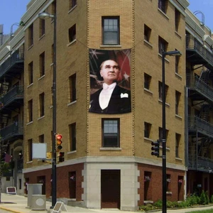 Ay-Yıldız -Sivil Gazi Mustafa Kemal Atatürk Poster Cephe Bayrak -2x3 Metre