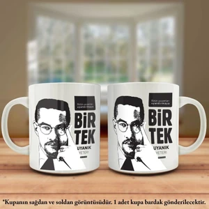Asil Hediyelik Çift Yön Renkli Baskılı Malcolm x - Sözleri Kupa Bardak Kb3