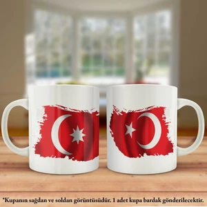 Asil Hediyelik Çift Yön Baskılı Son Osmanlı Imparatorluğu ve Türkiye Bayrağı Kupa Bardak