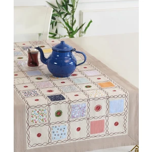 Ödel Buldan Leydi Model Renkli Buldan Keteni Bordürlü Yamalı Işlemeli Runner 50 x 130 cm