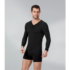 3 Adet Siyah Renk Termal V Yaka Uzun Kol Içlik