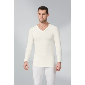 3 Adet Ekru Renk Termal V Yaka Uzun Kol Içlik