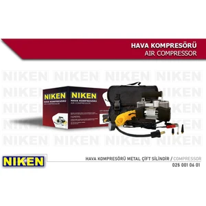Araç Oto Hava Kompresörü Metal Çift Silindir 12V 150 PSI (Çantalı)