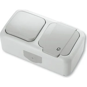 Sıva Üstü Anahtar+Topraklı Priz Kombine