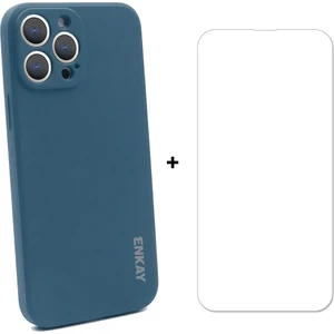 Silikon Kılıfı + Cam Koruyucu İçin iPhone 13 Pro Mavi (Yurt Dışından)