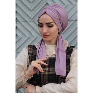 Amisos Bone Şal Tasarım Bone Lila - Özel Tasarım- Yeni Model Tesettür Giyim