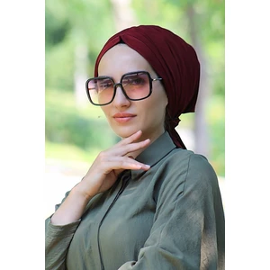 Amisos Bone Şal Lastik Tokalı Bone Bordo - Özel Tasarım- Yeni Model Tesettür Giyim