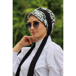 Amisos Bone Şal Çilek Desenli Şapka Bone - Özel Tasarım- Yeni Model Tesettür Giyim