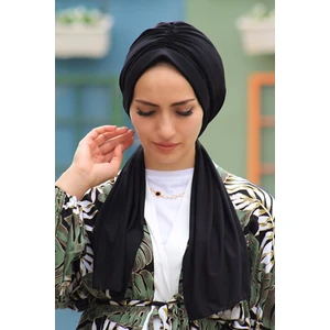 Amisos Bone Şal Tasarım Bone Siyah - Özel Tasarım- Yeni Model Tesettür Giyim