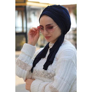 Amisos Bone Şal Tasarım Bone Lacivert - Özel Tasarım- Yeni Model Tesettür Giyim