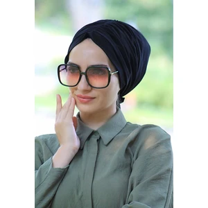 Amisos Bone Şal Lastik Tokalı Bone Siyah - Özel Tasarım- Yeni Model Tesettür Giyim