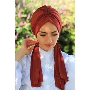 Amisos Bone Şal Tasarım Bone Kremit - Özel Tasarım- Yeni Model Tesettür Giyim