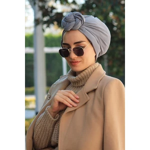 Amisos Bone Şal Tasarım Bone Gri - Özel Tasarım- Yeni Model Tesettür Giyim