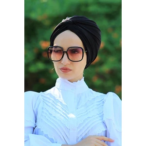 Amisos Bone Şal Dolama Bone  Siyah (Hazır Değildir) - Özel Tasarım- Yeni Model Tesettür Giyim