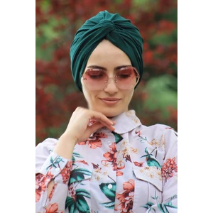 Amisos Bone Şal Dolama Bone  Zümrüt Hazır Model - Özel Tasarım- Yeni Model Tesettür Giyim
